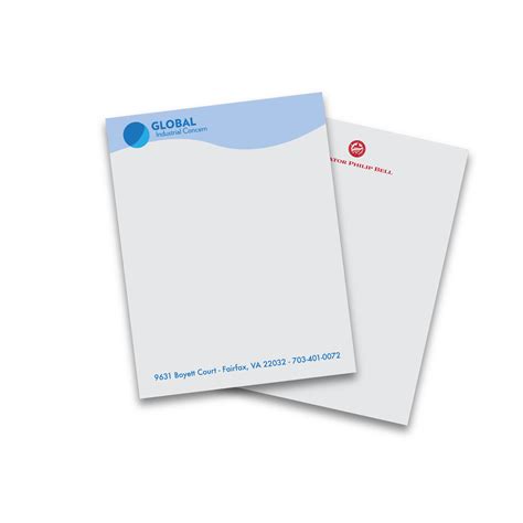 8.5" X 11" Company Letterhead on 24lb White or Grey Paper - 2 color imprint