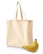 BAGedge 6-ounce. Canvas Grocery Tote Bag - 14.5"W x 15.5"H x 7"D
