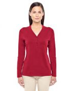 Devon & Jones Ladies' Perfect Fit™ Y-Placket Convertible Sleeve Knit T-shirt