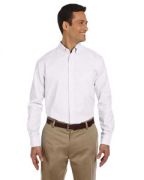 Harriton Men's Long-Sleeve Oxford with Stain-Release