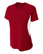 A4 Ladies' Color Block Performance V-Neck T-Shirt
