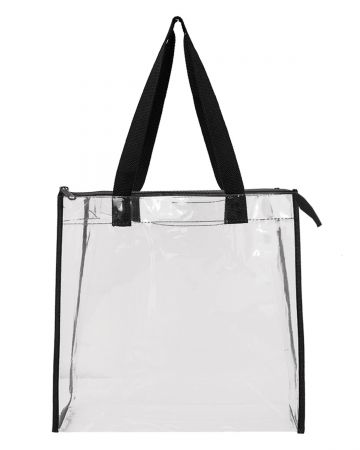 Liberty Bags OAD Clear Tote Bag With Gusseted and Zippered Closure- 12” x 12 ”x 6”