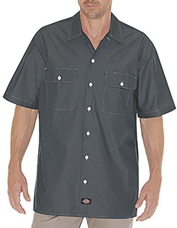 Dickies Unisex Relaxed Fit Short-Sleeve Chambray Shirt