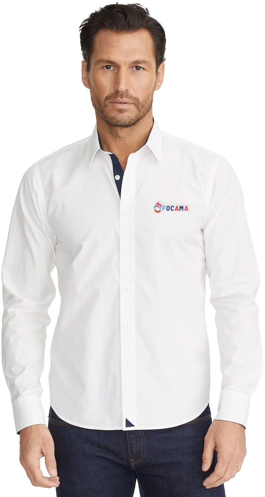 UNTUCKit Las Cases Regular Classic Fit Multi-Color Contrast 100% Cotton Long Sleeve Men's Dress Shirt - Wrinkle Free
