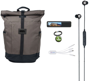 El Dorado Smart Backpack, Budsies Wireless Earbudss, Power Bank,Connector Cord, SpinSocket Gift Set