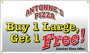 Banner Vinyl With 4 Gromments Full-Color Printed on 1 side - 5ft x 3ft
