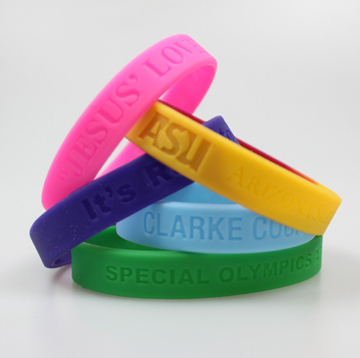 Deluxe Adult or Youth Silicone Bracelet (Debossed) 0.5" W x 8" L
